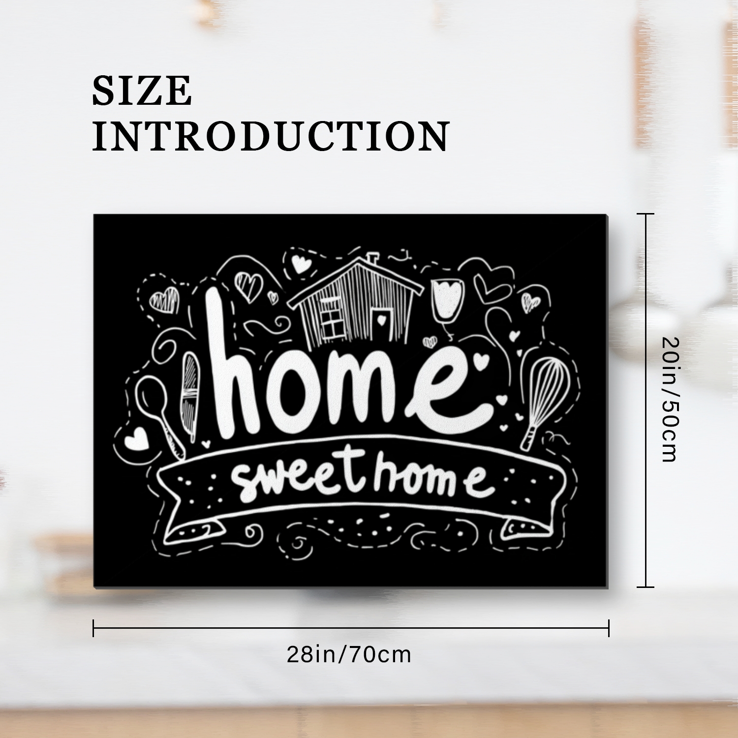 Square Flat Top Stove Cover, Fun Sweet Home Lovely Print Foldable Range Covers Expands Usage Spaces for Gas Stove, Oilproof Waterproof Decoration Mat for Kitchen RV (28×20 Inch)
