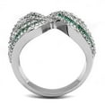 thumbnail image 2 of Silver Womens Ring Anillo Para Mujer Stainless Steel Ring with Top Grade Crystal in Emerald, 2 of 4