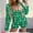 green, variant on Women Christmas Printed Romper, Adults Slim-fit Long Sleeve V-neck Playsuit (Red, Blue)