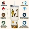 thumbnail image 2 of Personalized Sunflower Monogram Cup for Women, Mom, Wife, Boss Lady, Coworkers-Custom 40oz Tumbler with Handle- Unique Birthday, Christmas, Boss Day Gift for Her, 2 of 7