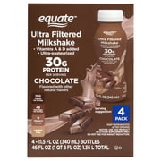 Equate Ultra-Filtered Protein Milkshake, Chocolate, 11.5 fl oz, 4 Count