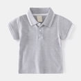 thumbnail image 2 of mgoYE Kids Boys Girls Short Sleeve School Uniform String Polo Shirts(Grey,5-6 Years), 2 of 5