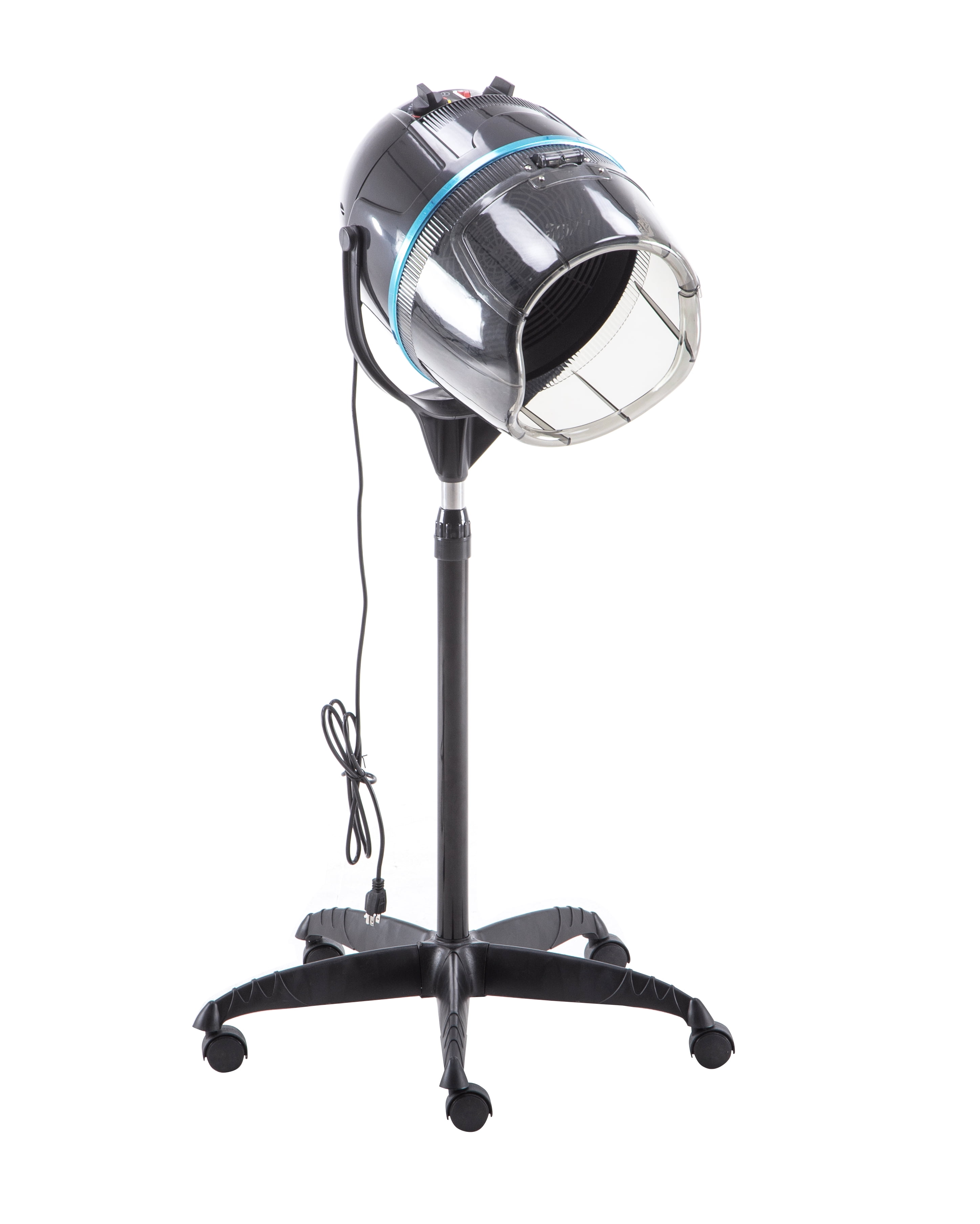 BarberPub Professional Hood Hair Dryer with Stand Up Rolling Base, 1000 Watts, Black