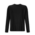 thumbnail image 5 of PNTUTB Men's Fashion Solid Color Lightweight Breathable Crew Neck Long Sleeve Sports Casual Top, 5 of 6