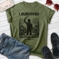 thumbnail image 2 of I Survived Halloween Night 1978 Shirt, Unisex Women's Men's, Horror Movie Classic Lover Halloween Gift, Heather Military Green, Medium, 2 of 6