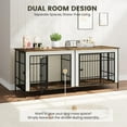 thumbnail image 4 of Erinnyees 79" Double Dog Crate Furniture, Extra Large Dog Cage Large Breed, Wooden Dog Crate TV Stand, Furniture Style Dog Kennel with Divider, Beige, 4 of 7