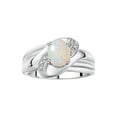 thumbnail image 1 of RYLOS Bagues pour Femmes Bague en Or Blanc 14K Pierre Précieuse Ovale 9X7MM et Diamants Design Classique Opale Exotique Bijoux Africains pour Femmes Taille 10, 1 of 7