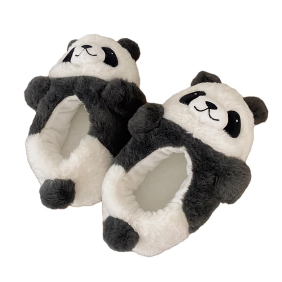 Warm Winter Slippers for Women Home Shoes Casual Animal Cartoon Nonslip Plush Slippers Furry Panda Slippers for Winter Girls , 27cm