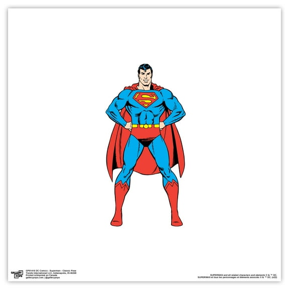 Gallery Pops DC Comics Superman - Classic Pose Wall Art, Unframed Version, 12" x 12"