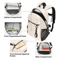 thumbnail image 5 of JIALIOU 14" Laptop Backpack Waterproof Airline Approved Stylish Casual Daypack for Travel Business College Work, Apricot, 5 of 8