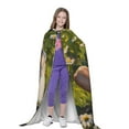 thumbnail image 4 of Honeii Girl In Field Of Daisies Print Poncho Cape, Cloak Coat, Snuggly Hooded Wearable Blanket, Hooded Cape For Teenagers,Halloween Costumes-Medium, 4 of 7
