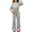 Grey, variant on YunPes Girls Solid 2 Piece Sets Off‑Shoulder Cropped Sweatshirt Tops & Drawstring Flared Sweatpants Set Fall Fashion Casual Outfit for Teen Kids
