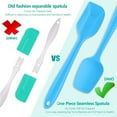 thumbnail image 3 of Set of 6, Food Grade Silicone Spatulas, Rubber Spatulas Heat Resistant, Seamless One Piece Design - blue, 3 of 6