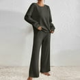 thumbnail image 4 of Frostluinai Cyber And Monday 2 Piece Sets for Women Crewneck Long Sleeve Knit Sweaters High Waist Wide Leg Pants Lounge Sets for Women, 4 of 7