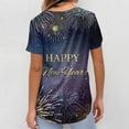 thumbnail image 5 of Garbnen Happy New Year Print Top Scrubs for Women Plus Size Stretch V Neck Short Sleeve Woman's Shirts Xmas Valentine's Day Holiday Prints Nurse Uniforms, 5 of 6