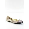 Pre-owned|Jimmy Choo Womens Glitter Cap Toe Ballet Flats Gold Purple Size 36 6