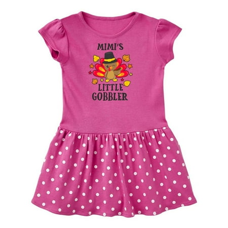 

Inktastic Mimis Little Gobbler with Turkey and Leaves Gift Toddler Girl Dress