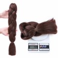 thumbnail image 5 of Benehair 6Packs Jumbo Braiding Hair Extensions Real Afro Box Braids Crochet Twist Braid Ponytail 24" Dark Auburn, 5 of 8