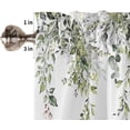 thumbnail image 5 of Kitchen Curtain Valance and Tiers Set Sage Green Eucalyptus Leaf 3 Pc Window Treatment Plant Leaves with Floral Pieces Rod Pocket for Small Windows Bedroom, 54 inx36 in, 5 of 6