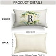 thumbnail image 2 of Monogram Letter R Throw Pillow Covers Floral 12x20 Inch, Greenery Spring Pillows Decorative Throw Pillows Pillowcase Summer Farmhouse Decor for Couch Sofa, Family Last Name Initial Pillow Case, 2 of 6