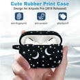 thumbnail image 5 of Silicone Airpods Pro 2nd/1st Generation Case, YOMPLOW Soft Case Cover Flexible for iPod Pro Case Print Cover for Women Girls with Keychain - Moon/Star, 5 of 7