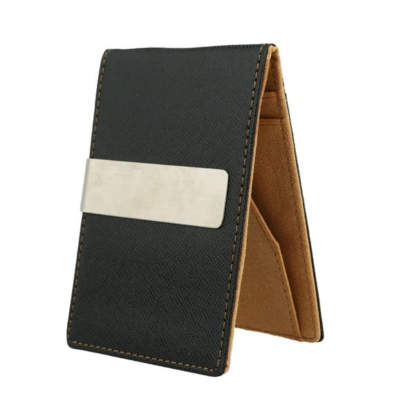 Amdohai New Fashion Men Money Clip Faux Leather Slim Wallet ID Credit Card Holder Cash Clip