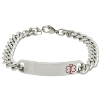 Stainless Steel 9-inch High Blood Pressure Medical Alert Bracelet