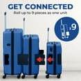 thumbnail image 3 of TACH V3 Lightweight 3pc Hardside Luggage Suitcase Set w/Charge Ports, Blue, 3 of 11