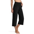 thumbnail image 3 of Pantalones capri de yoga para mujer, estilo lounge, con cintura alta, para entrenamiento y control del abdomen, 3 of 3
