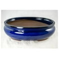 thumbnail image 5 of Dark Blue Glazed Oval Cactus Pot with Tray & Mesh - 12" x 8.5" - Indoor/Outdoor Plant Container, 5 of 8