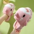 thumbnail image 5 of Pantuflas de algodón de tiburón de suela gruesa de invierno para mujer, pantuflas de algodón para padres e hijos, pantuflas de algodón cálidas de felpa antideslizantes para interiores para el hogar, 5 of 5