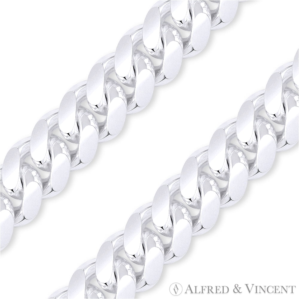 6.3mm Miami Cuban / Curb Link Italian Chain Necklace in Solid .925 Sterling Silver
