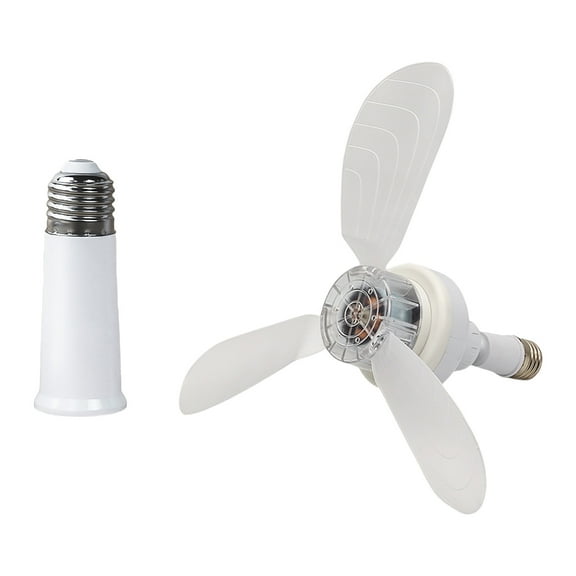 Jesscasday E27 Socket Ceiling Fan With Adjustable Angle Quiet Operation Screw in Installation For Bedroom Kitchen Office