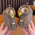 thumbnail image 2 of XXWXYD Toddler Snow Boots Thick Cotton Shoes for Boys Girls Warm Cotton Boots for Older Children for Fashion Breathable Comfortable Shoe(3-3.5 Years,Khaki), 2 of 3