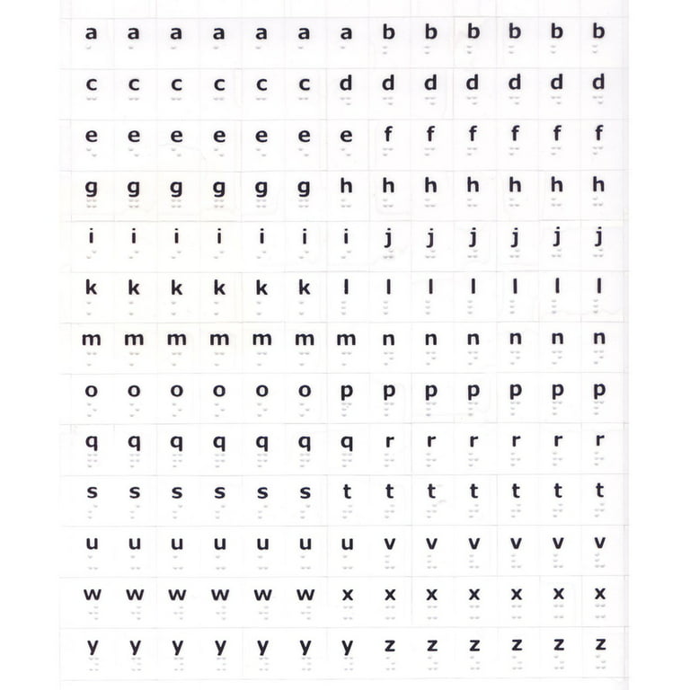 Braille Feel n Peel Alphabet Stickers - 1 Sheet