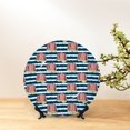 thumbnail image 6 of Bingfone Popcorn On Blue Lines Print Bone China Dinner Decorative Plates,Handmade Ceramic Dinner Plate with Stand for Home Club-7in, 6 of 6