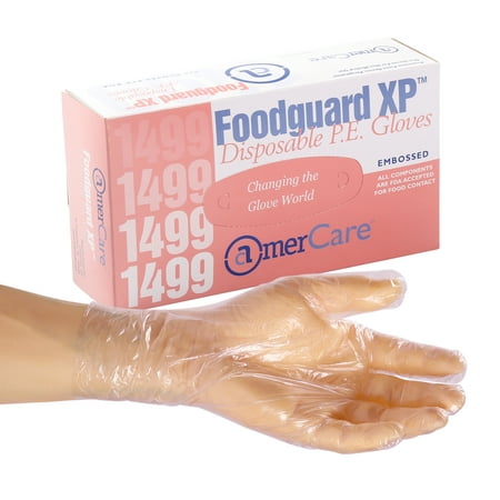 

AmerCare X-Large Powder-Free Poly Foodguard Embossed HDPE Gloves Case of 2 000