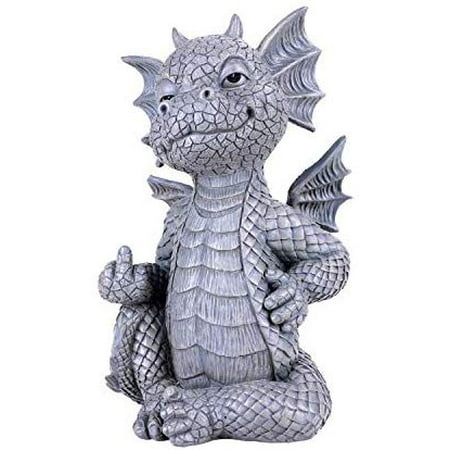 Garden Dragon Finger up Garden Display Decorative Sculpture Stone Finish 10