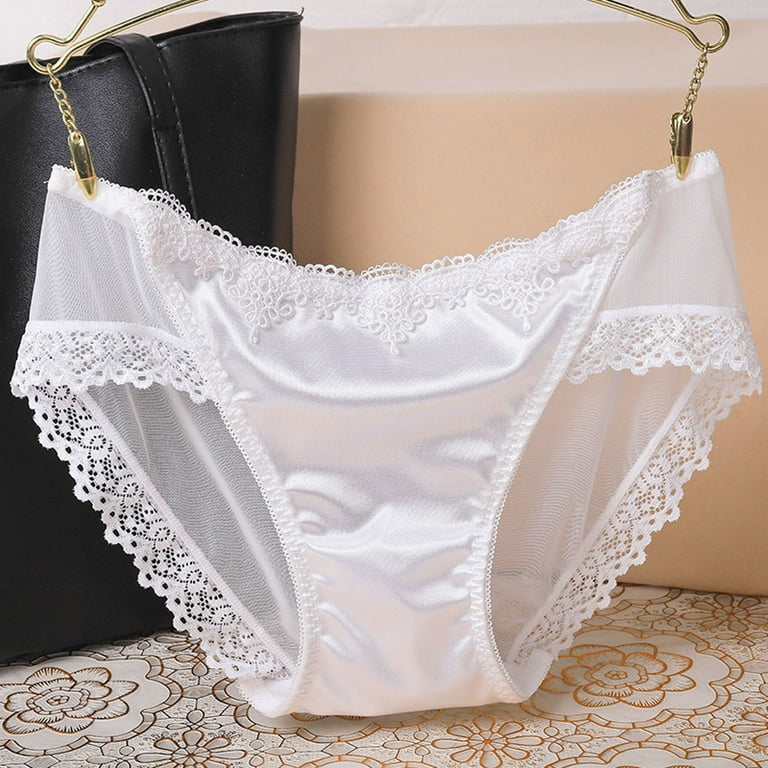 Ladies Show Buttocks Wear Fashion Soft Ice Silk Seamless Low Lace Crochet  Embroidery Panty Loose Fit Panties Summer