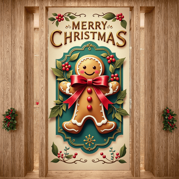 Holiday Snowflakes Let it Snow Decorative Winter Christmas Banner for Indoor Holiday Decoration Seasonal Party