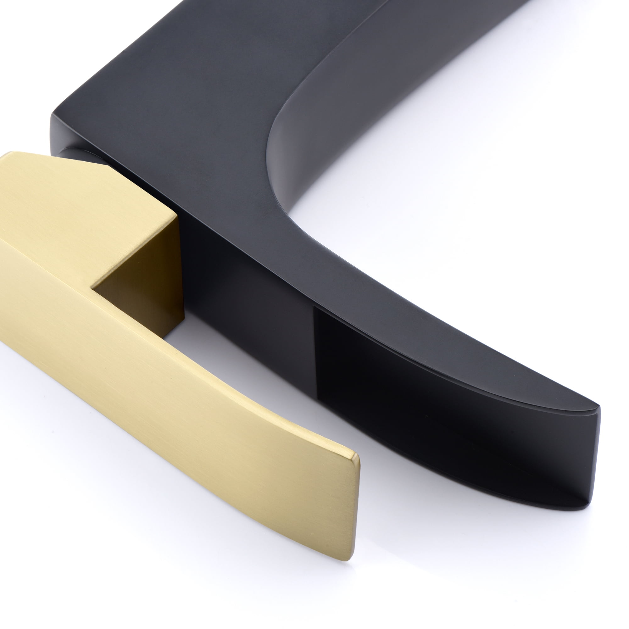 SUMERAIN Waterfall Bathroom Faucet Single Handle Single Hole Black and Gold Bathroom Sink Faucet Stainless Steel