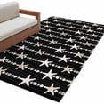 thumbnail image 2 of 3'x5' Area Rugs, Starfish Black Indoor Outdoor Area Rug for Living Room Bedroom, Coastal Ocean Summer Sea Beach Washable Bathroom Rugs Kitchen Floor Carpet Mats Home Decor Aesthetic, 2 of 8