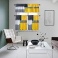 Abstract Color Stitching Kitchen Curtains Valance and Tier Set Yellow ...