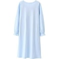 thumbnail image 6 of FEDPOP Girl Nightgowns Dresses Long Sleeve Sleep Dress Sleepwear Blue Clothes for Kids Size 6-7 Year, 6 of 7