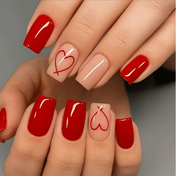 Press on Nails  Valentine's Day nail art Almond Fake Nails BlueFalse Nails French Artificial Nails with Floral Designs Summer Handmade Nails Stick on Nails for Women 24pcs