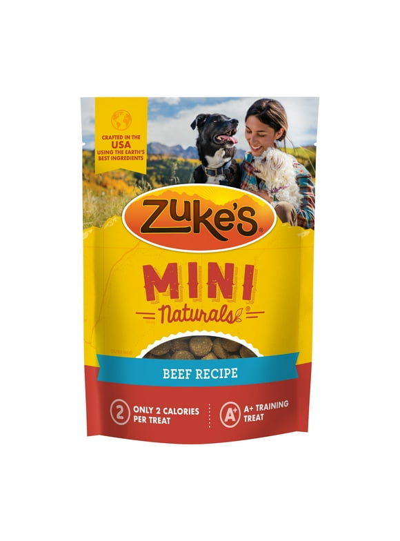 Zukes Mini Naturals Dog Training Treat Bites, Soft, Chewy, And Natural Bag Of Treats For Dogs, Beef Recipe