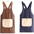 thumbnail image 1 of 2026 New Apron With Pockets Cross Back Design With Towel, Apron With Towel Attached,Pinstripe Cross-Back Kitchen, 1 of 8