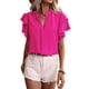 thumbnail image 3 of Tops de Verano para Mujer Rosa Rojo S, 3 of 8