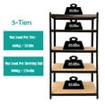 thumbnail image 3 of 29.5"L x 11.8" D x 66" H Shelving Unit Storage Rack 5-Shelf Adjustable Garage Shelves Utility Rack Display for Home Office Garage, 386lbs Capacity Per Tier Boltless Easy Installation, Black, 3 of 5
