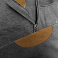 thumbnail image 5 of Aofany Tops For Men Casual Fashion Solid Zipper Stand-up Collar Long Sleeve Pullover T-shirt Sweatshirt, 5 of 6